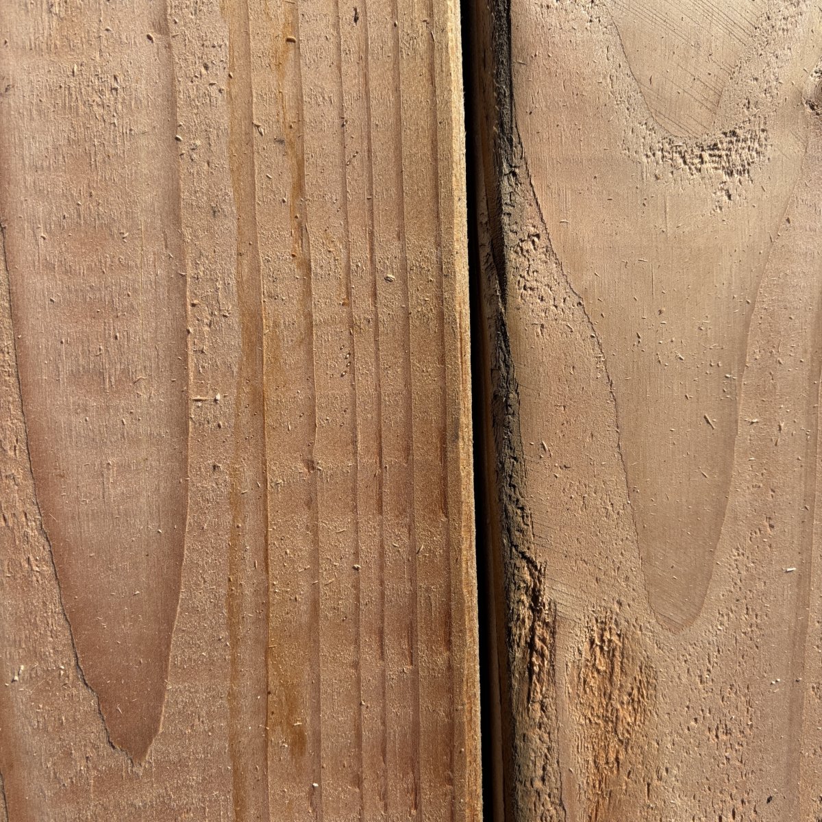 2x #2 green Douglas fir lumber wood grain face at Dynamic Lumber Solutions yard
