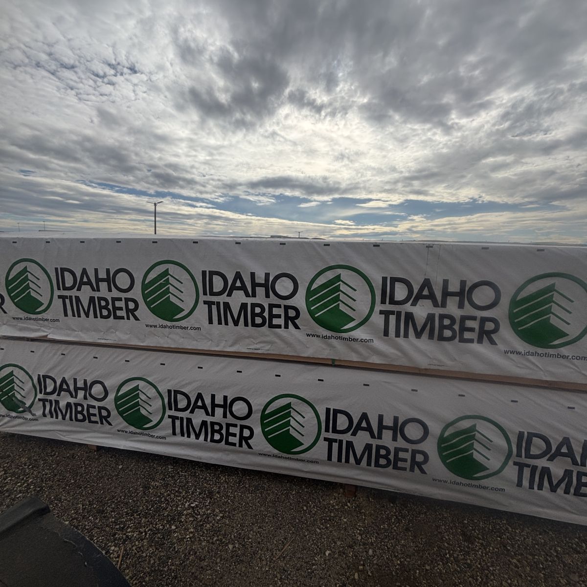 Multiple wrapped units of 2×6-20′ #2 kiln-dried Douglas Fir lumber at our Boise lumberyard